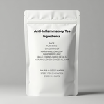 CCMD Anti-Inflammatory Tea back label with ingredients and brewing instructions