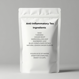 CCMD Anti-Inflammatory Tea back label with ingredients and brewing instructions