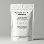 CCMD Hormonal Acne Tea back label with ingredients and brewing instructions