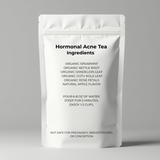 CCMD Hormonal Acne Tea back label with ingredients and brewing instructions