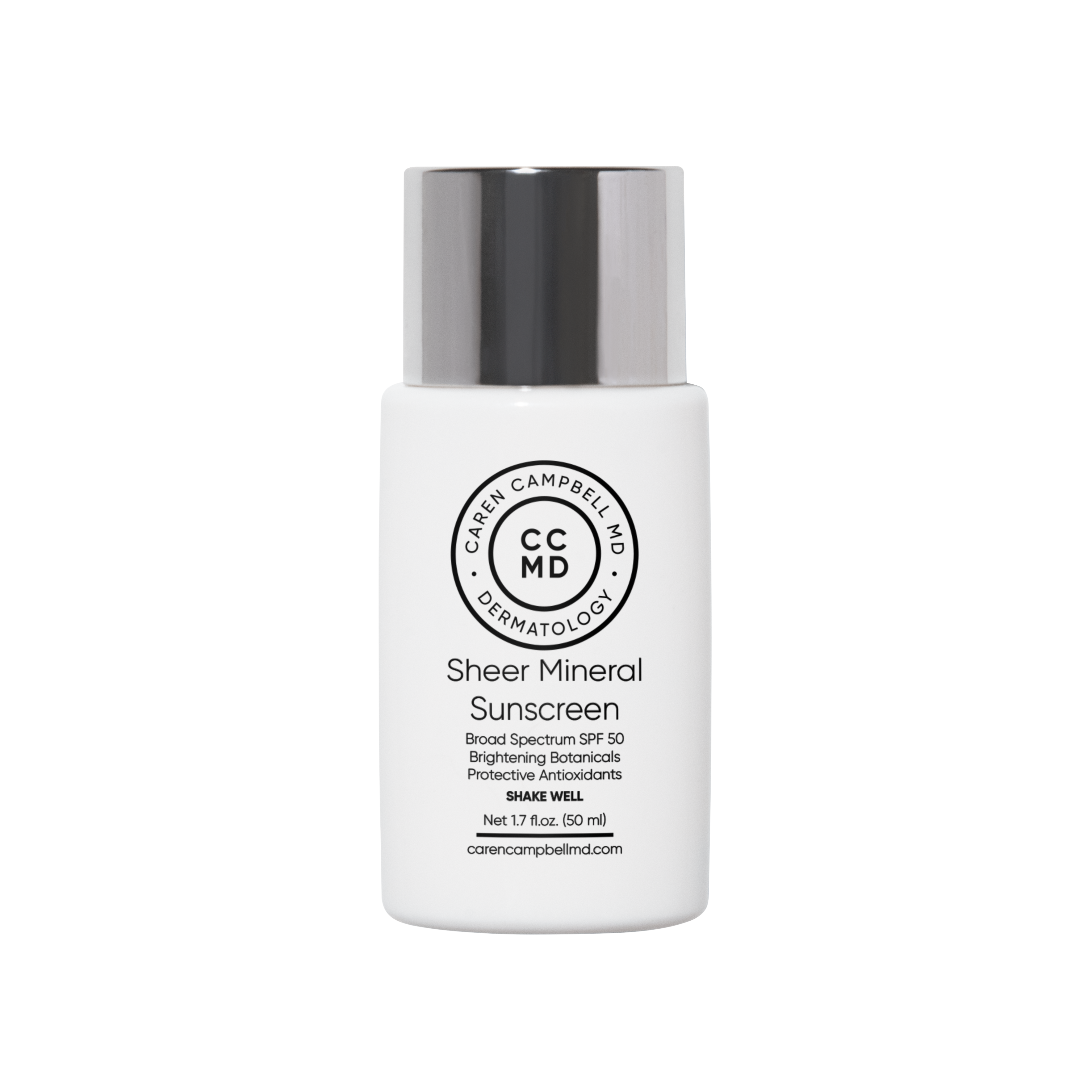 CCMD Sheer Mineral Sunscreen, dermatologist-formulated mineral SPF for sensitive and rosacea-prone skin by Dr. Caren Campbell, San Francisco