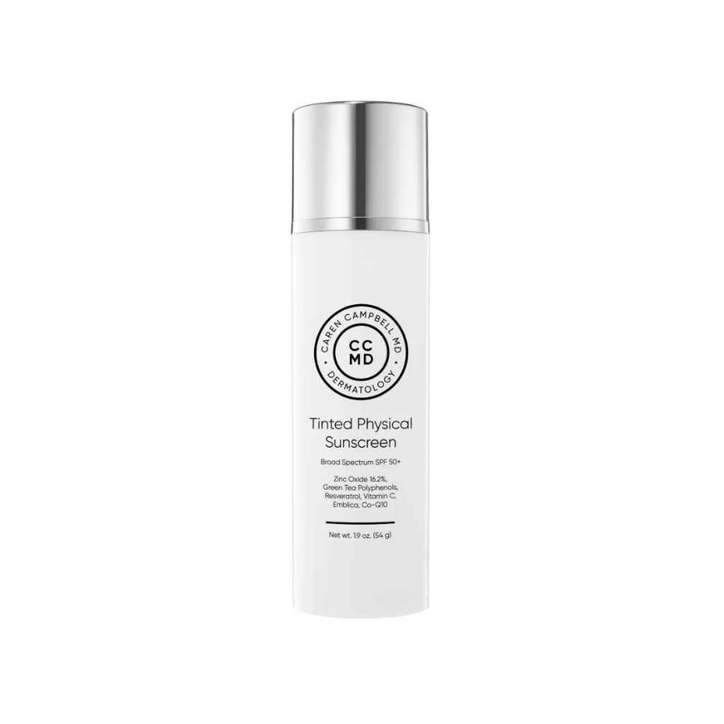 CCMD Tinted Mineral Sunscreen, dermatologist-formulated tinted SPF for melasma, sensitive-skin, rosacea, acne, and pigmentation-prone skin by Dr. Caren Campbell